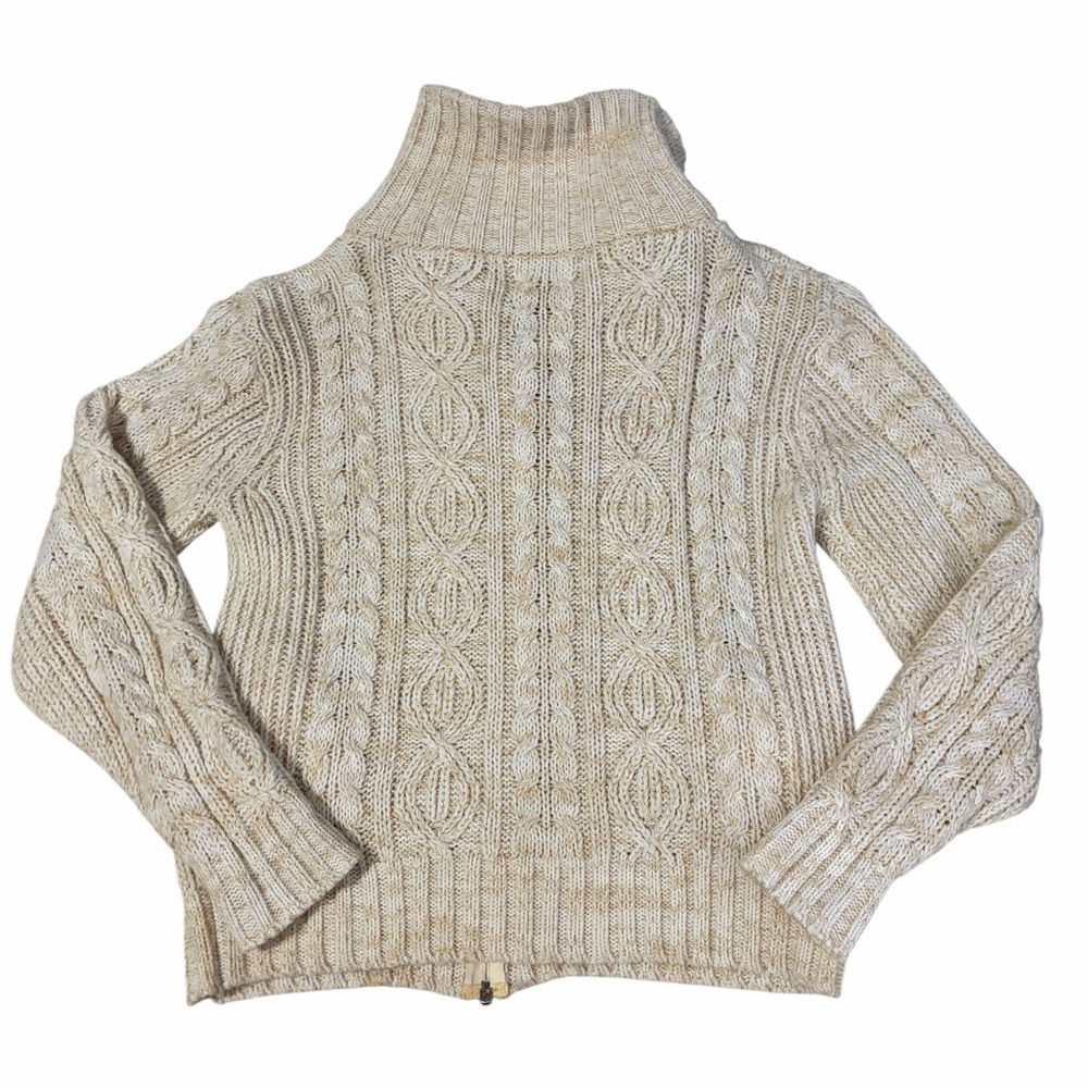 VTG Montgomery Ward Zip Up Sweater Cardigan Womens Medium Chunky Cable Knit 80s - Picture 6 of 8